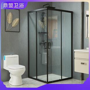 整家用方淋浴房澡体L型玻璃隔48592断式卫生间推拉门干湿分离一体