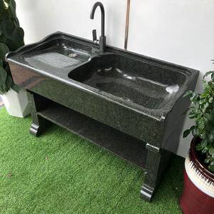 石体材洗衣槽阳台花岩洗衣台岗带搓衣板户外整石一然531石天头洗