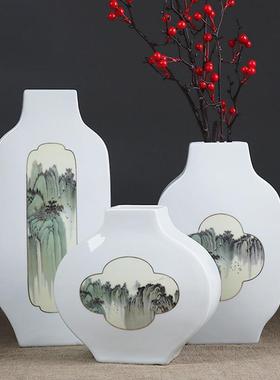 现代中式陶瓷花瓶摆件样板家GJM居客厅新房玄关花器软装饰书工房
