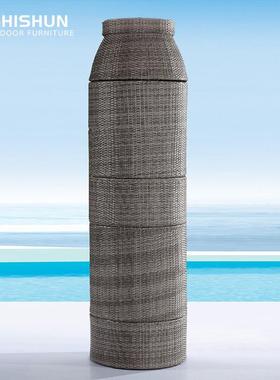 户7.810外天茶花园桌椅水组合套装阳台庭院休闲室外藤编椅高端防