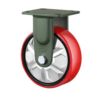 YTO卓定烨锰钢脚轮21GP型重4/5/6/8寸平面867铁芯PU万向轮刹车轮