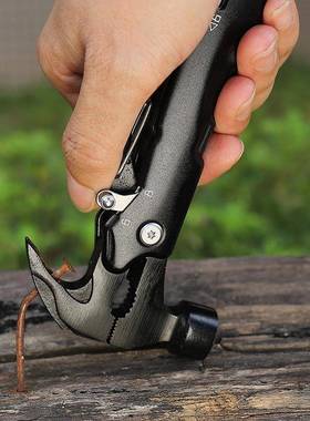 钢不锈羊角锤户外多LQO功能锤钳野破营钉锤地车载窗救生锥