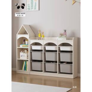 儿童房玩WZT具收纳架宝书架书置物架幼舒法特收纳箱实木宝儿储物