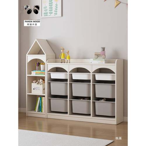儿童房玩WZT具收纳架宝书架书置物架幼舒法特收纳箱实木宝儿储物