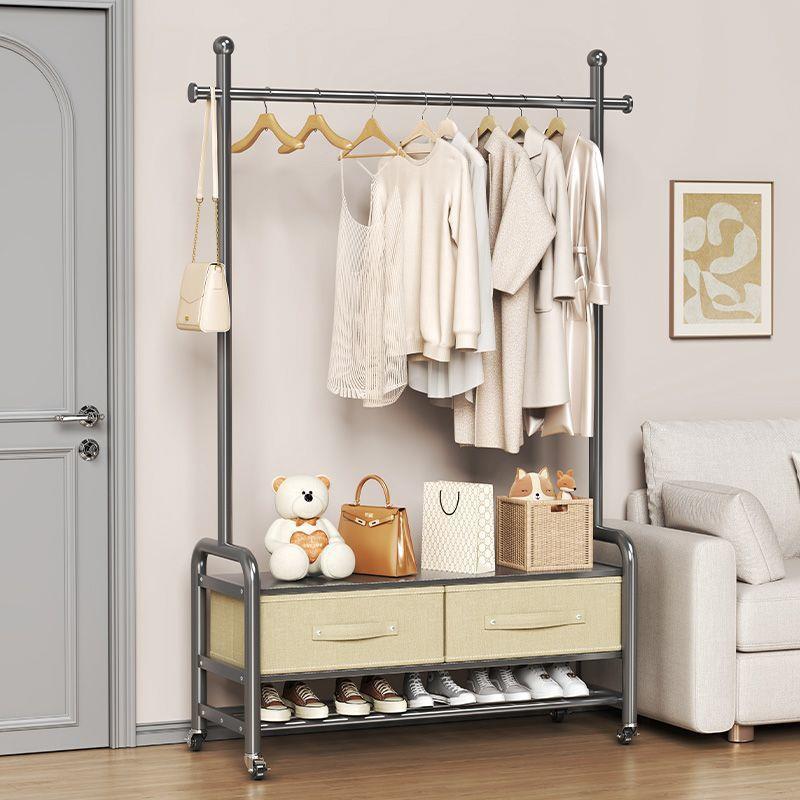 挂衣架落地卧室可移动家用头柜置物架衣服架KGO子晾床帽室内简易
