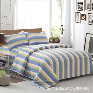 条密山学IWN东简约老粗布四件套单人双人生床单地摊热卖纹加厚加