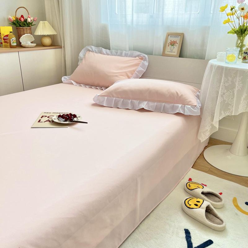 夏季冰丝床上四件套水洗真丝睡裸单人床单品床套学生宿被舍DPT三