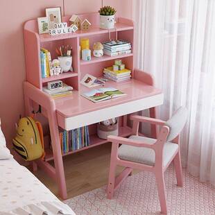 实木书桌书架书柜一体写字学生60/70CM小户型家用卧室儿童学习桌