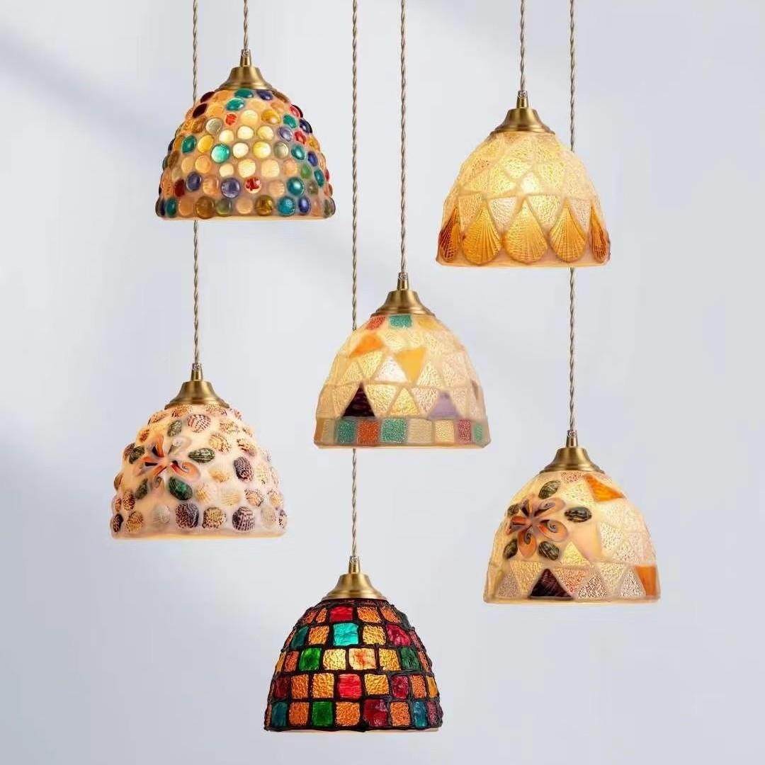 餐厅复古吊灯美式法吧32全卧铜文艺小众台床头室橱窗水纹式玻璃吊,家装灯饰光源,智能吊灯,淘宝优惠券,粉丝福利购,淘宝优惠卷