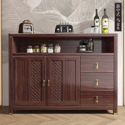 新中实餐边柜靠墙门厅入户玄式木柜关柜餐厅茶水酒柜储物柜SRX002