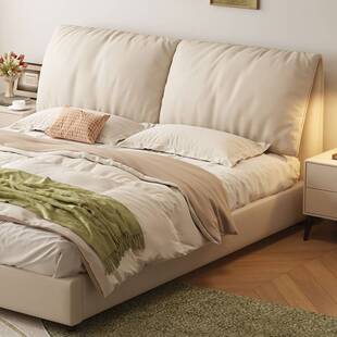 实木床双人床现代简约1.8米床主卧大床1.5米床大象耳朵床单人床架