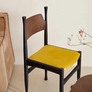 中闲古木椅子法式轻奢复古餐椅设实计师KJF休梳妆洽谈家用网靠红