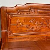 加加金花梨木全木厚榫VAT卯床双人主床卧婚床实中式 仿古菠萝格木