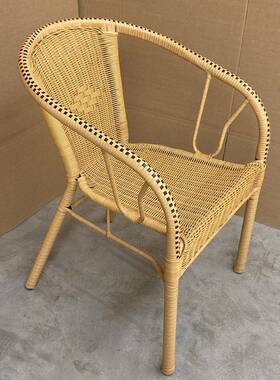 藤编子椅户外凳L子家用阳台KMD藤椅休闲手工编中老年织棒棒椅庭院