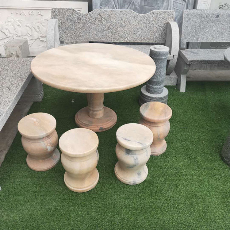 户外庭院石雕圆桌茶几
