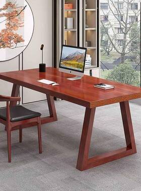 实木公书方桌桌子长形木桌实面面板书桌老板办桌加厚儿OBX童学习