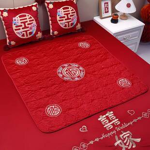 娘坐福红色小褥子被子结婚百福婚新830上礼座福垫床婚庆用陪品嫁