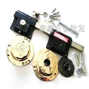 家直销大锁双开双门门扇厂木门铁门锁218齿条锁钛金大门锁庭院门