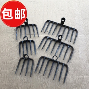 5齿9齿钉耙铁耙梳钢钉耙锄头种菜松土农具除草耙子锰钢钉扒 包邮