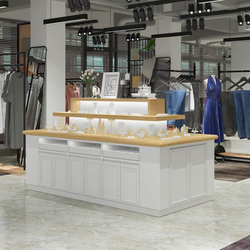 化妆品饰品中岛展示柜台服装店多功能货架首饰柜台鞋包帽双面展柜