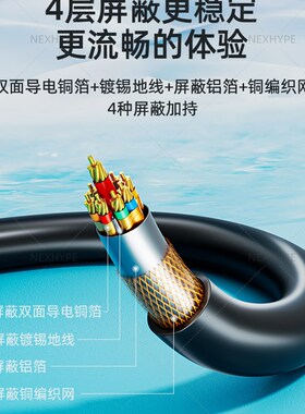 Nexhype电脑显示器电缆HDMI转Vga高清电缆Emi屏蔽抗干扰转换电缆E