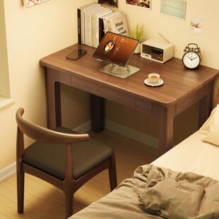 实木窄书桌小户型40/45cm宽电脑桌卧室床边化妆台家用学生书桌