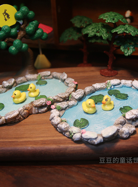 微景观园艺猫头鹰树桩荡秋千造景装饰摆饰树脂多肉花盆花插