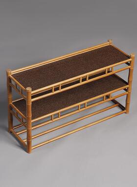 三层沥水壶架杯纳架茶配54106件收纳展示具架竹架茶具整理带收茶