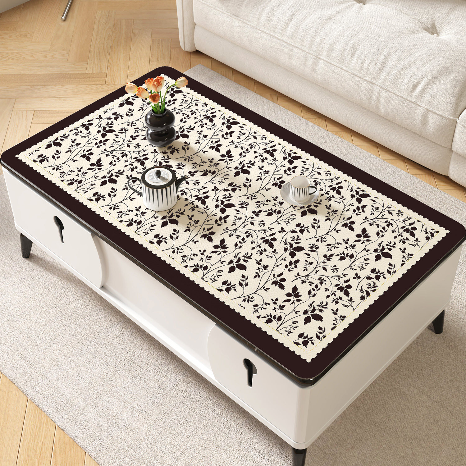 小香风茶几桌布免洗防油防水防烫客厅茶几电视柜餐桌布台面保护垫,居家布艺,桌布,淘宝优惠券,粉丝福利购,淘宝优惠卷