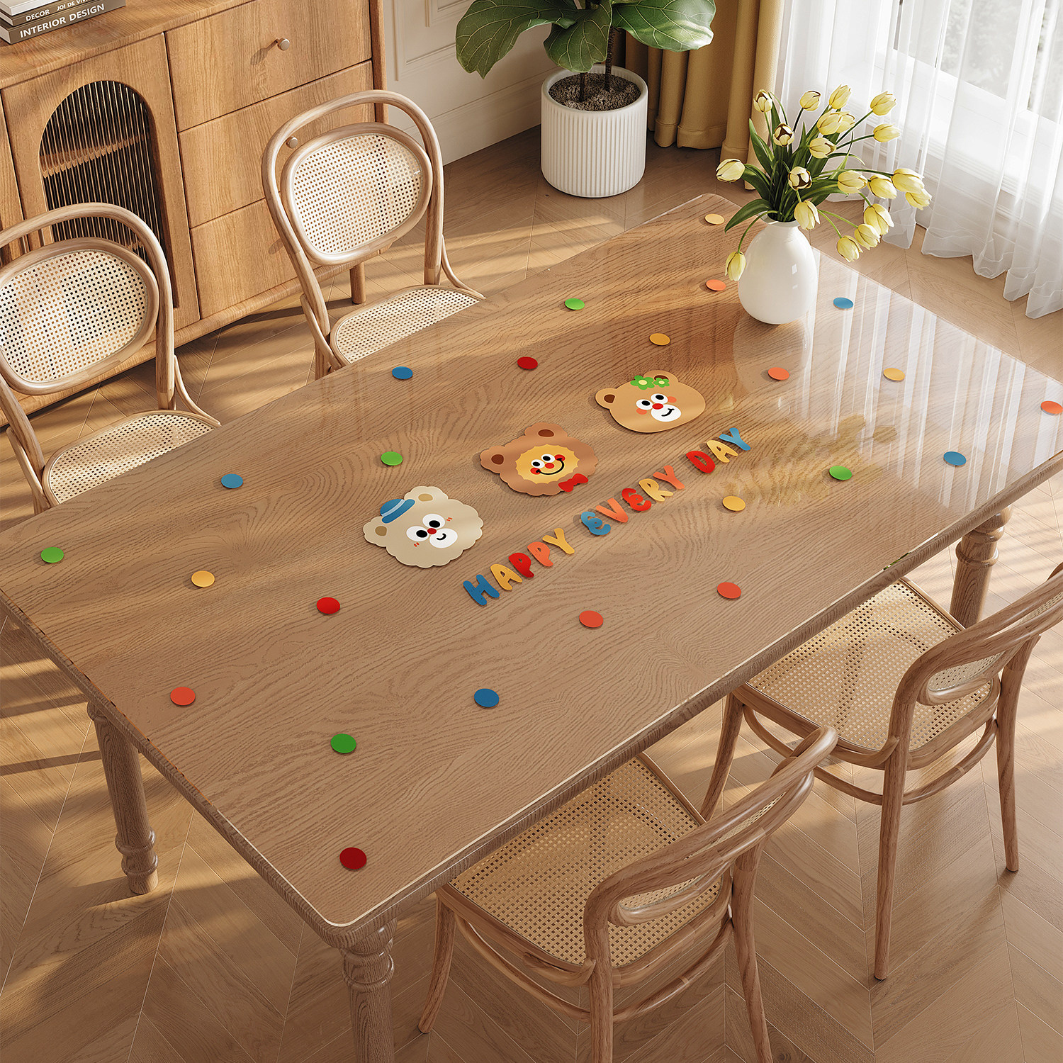 卡通软玻璃餐桌垫免洗防水防油桌布pvc透明桌垫水晶板台面保护垫,居家布艺,桌布,淘宝优惠券,粉丝福利购,淘宝优惠卷