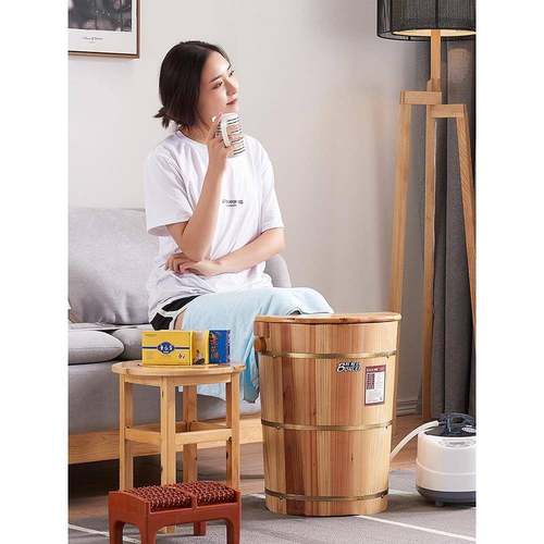 邦勒泡脚木桶脚膝桶实木熏热蒸桶足浴家桶木质洗PDW脚盆加用过高