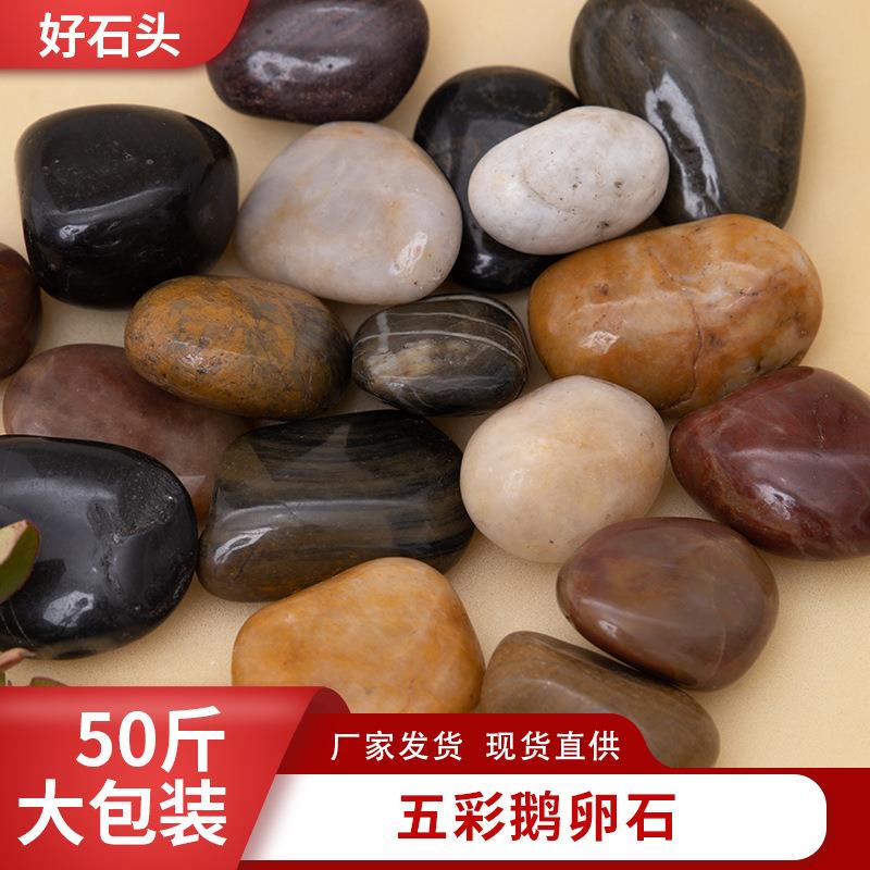高抛五铺彩石雨花石厂家彩色彩色鹅卵路小石子光然彩色园林天鹅卵