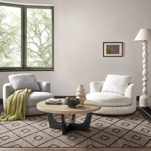 意NFX圆形旋式 转单人沙发椅轻奢代现客厅休椅设计师卧室懒闲人沙