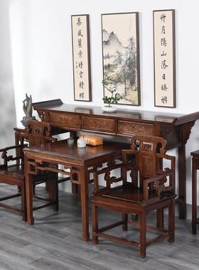 村中堂六件套实木家新中式供桌条案八佛台仙桌农仿古堂屋ZG-65691