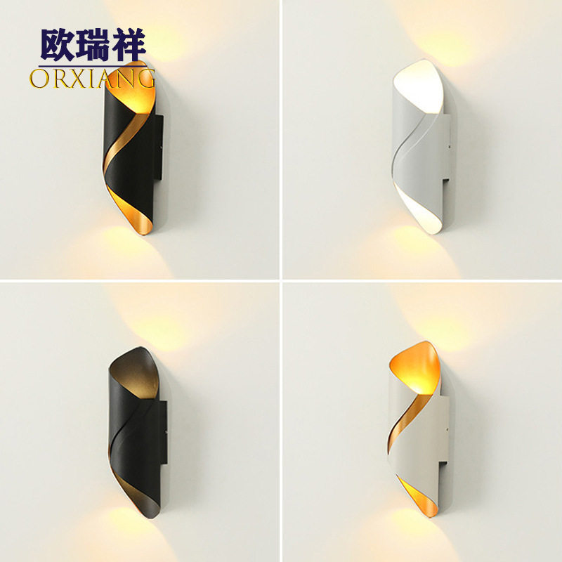 户外壁灯防水led双头螺旋s形创意庭院别墅阳台花园上下发光装修灯