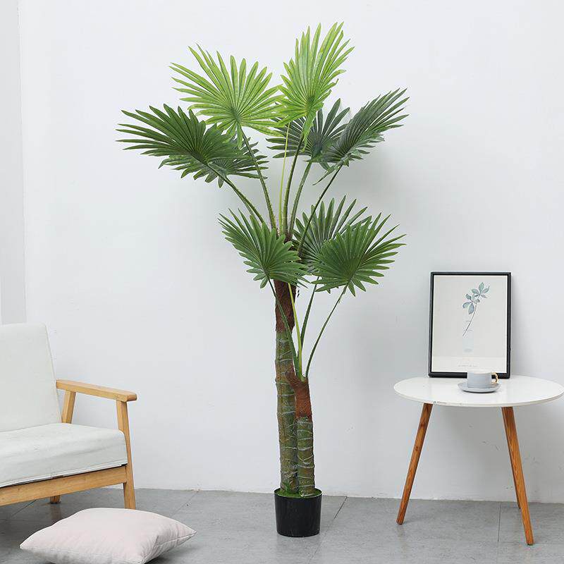 茉初仿真植二杆WSA棕葵欧式小客厅办公区落植地大绿盆栽摆绿件