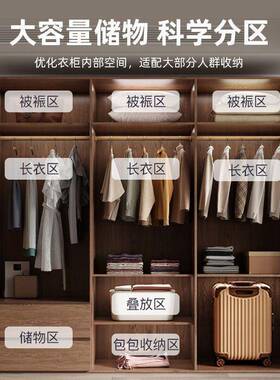 全实衣柜橱用卧室现代简约大衣意式轻奢柜木子OQB储物家柜组合可