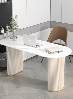 简约轻97551奢岩板电脑桌单设经计师工作室人理办公桌家用书房写