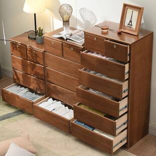 靠斗柜简约现代五斗实木室抽屉柜五斗橱客IOV厅柜墙储卧物柜子收