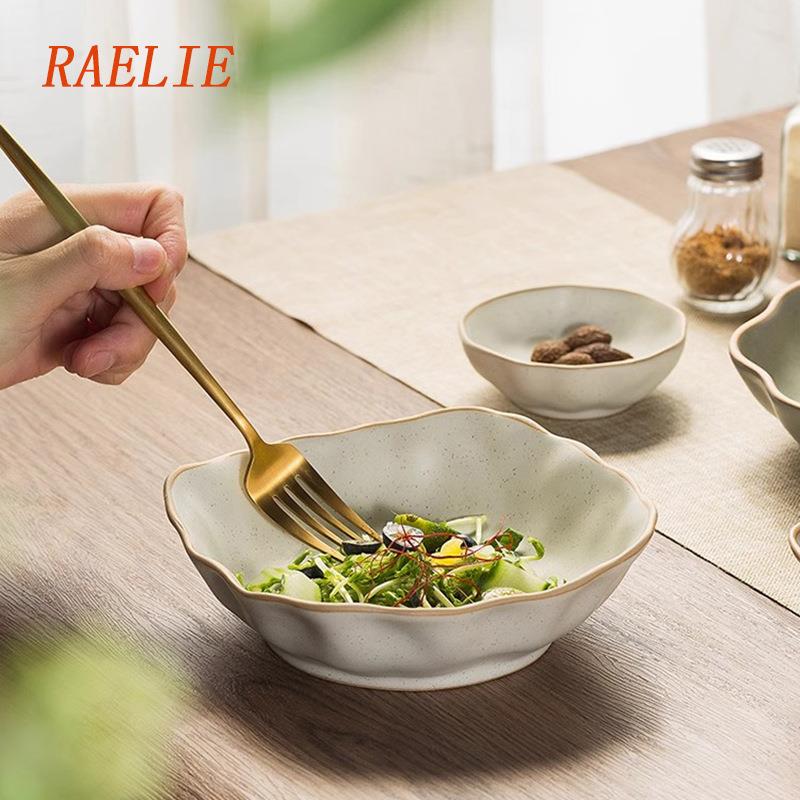RAELIE日式碗具碟装家用陶瓷饭碗筷碗盘碗套碗具感轻F776HS7M奢餐