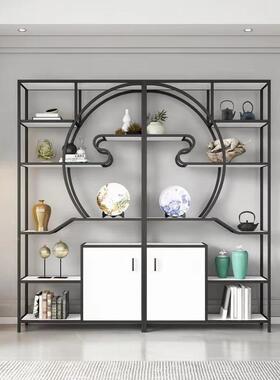 新茶式博中古架公室摆36121件架子室展示柜多宝阁办客厅铁艺书架