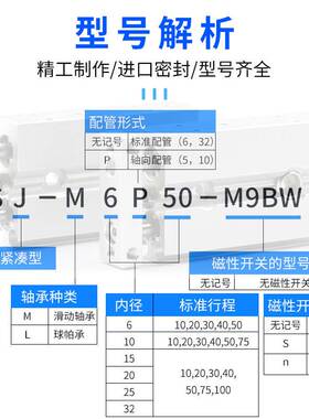 SMC小型气动双联双杆气缸CXSJ/CXSJM6P/CXSJL6-10-20-25-30-40-50