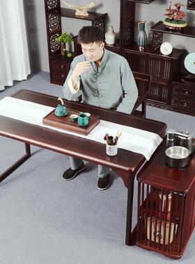 新式实木茶桌书桌一体F769HTHT中两阳用台泡茶桌茶椅组合台家用茶