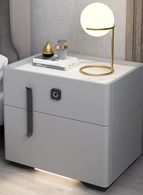 ft柜灰色烤漆全RMX实木床约头柜智能物指纹锁岩板轻奢储简现代多