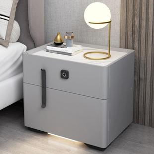 ft柜灰色烤漆全RMX实木床约头柜智能物指纹锁岩板轻奢储简现代多