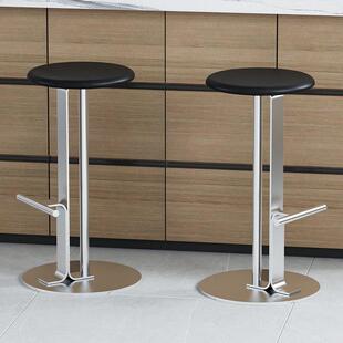 日式无品牌/简约吧椅房家用椅实木吧凳高脚凳铁艺简约金属酒吧椅