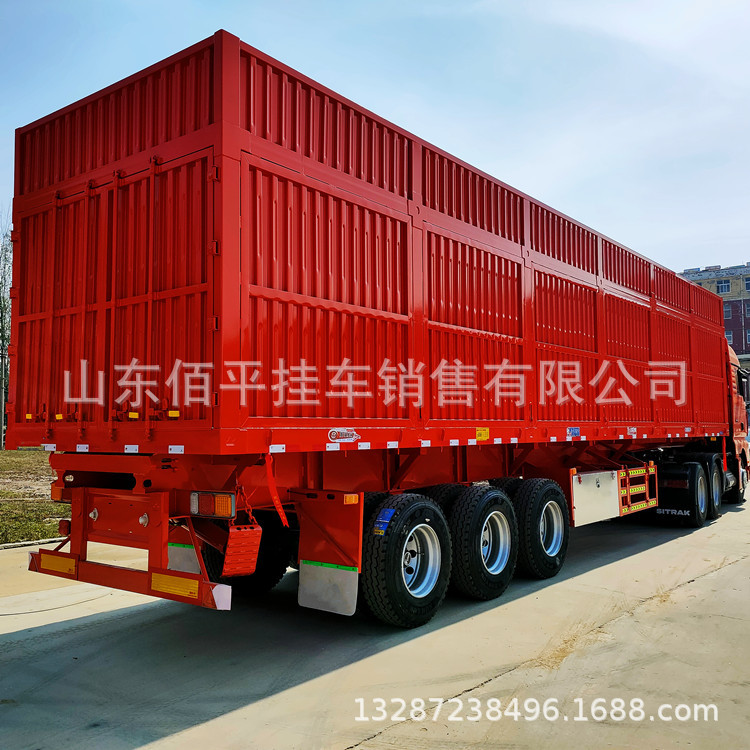 出口挂车厂平板侧翻自卸半挂车