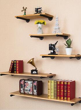 美实木48611式一字板墙上物架客厅搁板层墙面板置房间装饰收纳壁