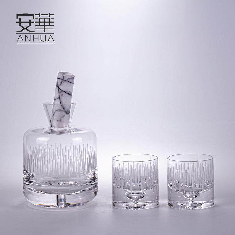 安装华高艺术玻璃酒具端酒杯套AG10008高级醒家酒器分酒壶酒杯用