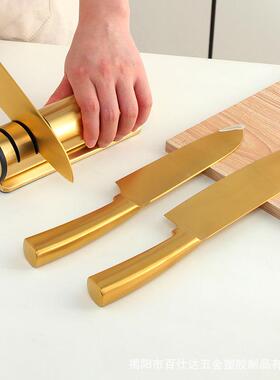 磨刀石A334三金家用圆柱握色把肉摊厨段房小工具砍骨刀菜刀彩色l